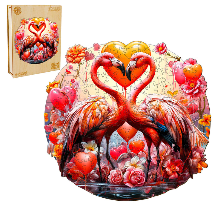 Sweet Flamingo Wooden Jigsaw Puzzle