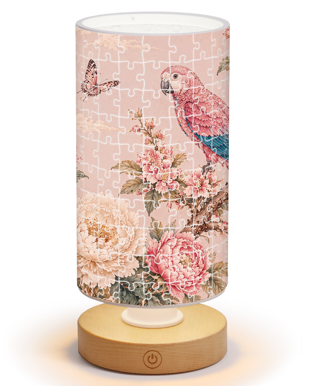 DIY Dimmable Acrylic Puzzle Lamp - Pink Parrot
