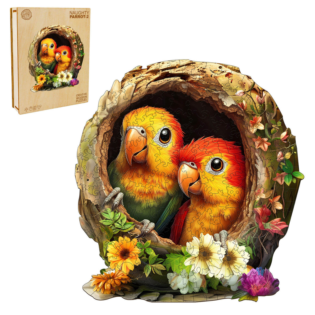 Naughty Parrot-2 Wooden Jigsaw Puzzle - Woodbests