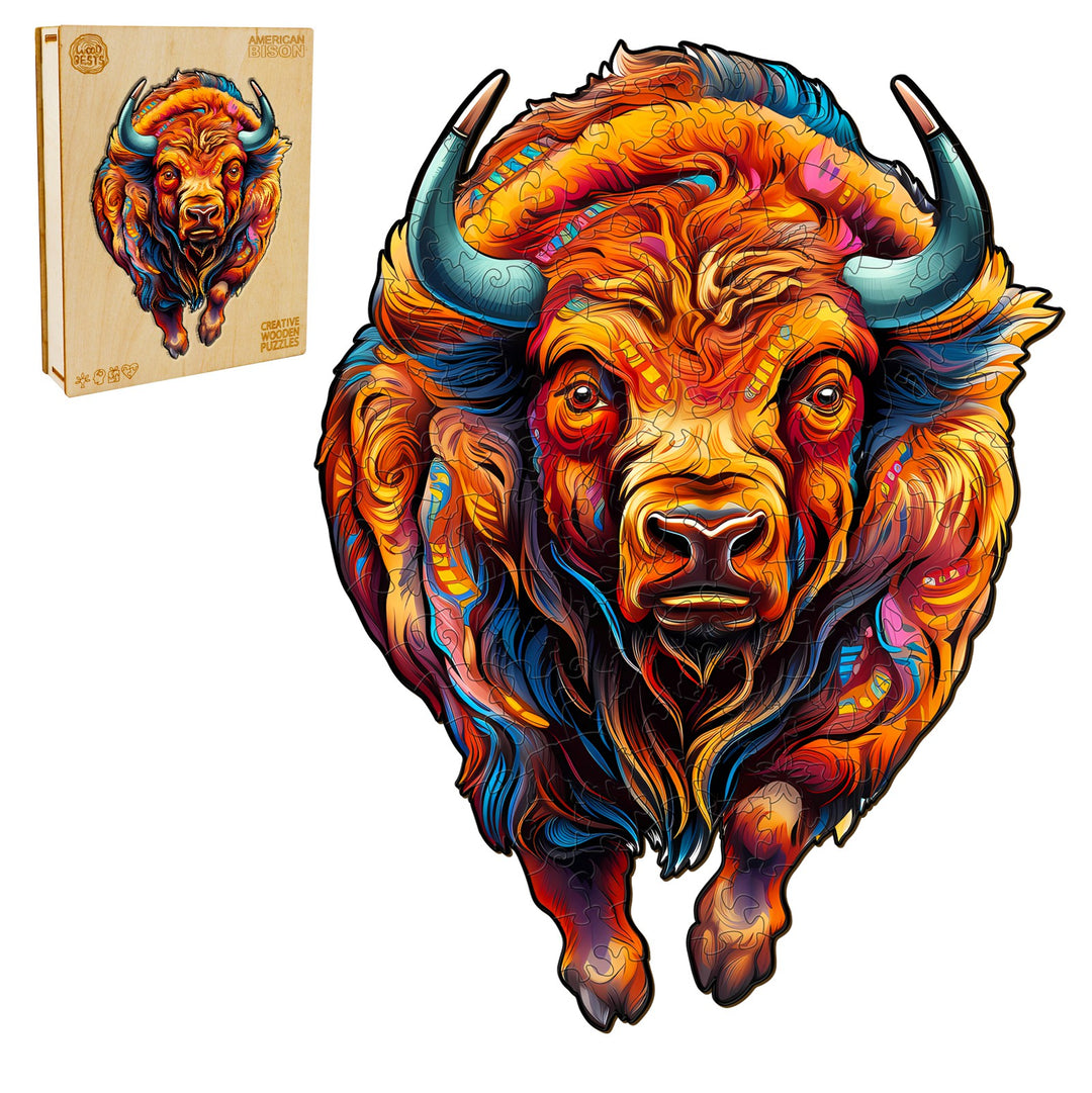 American Bison Wooden Jigsaw Puzzle-Woodbests