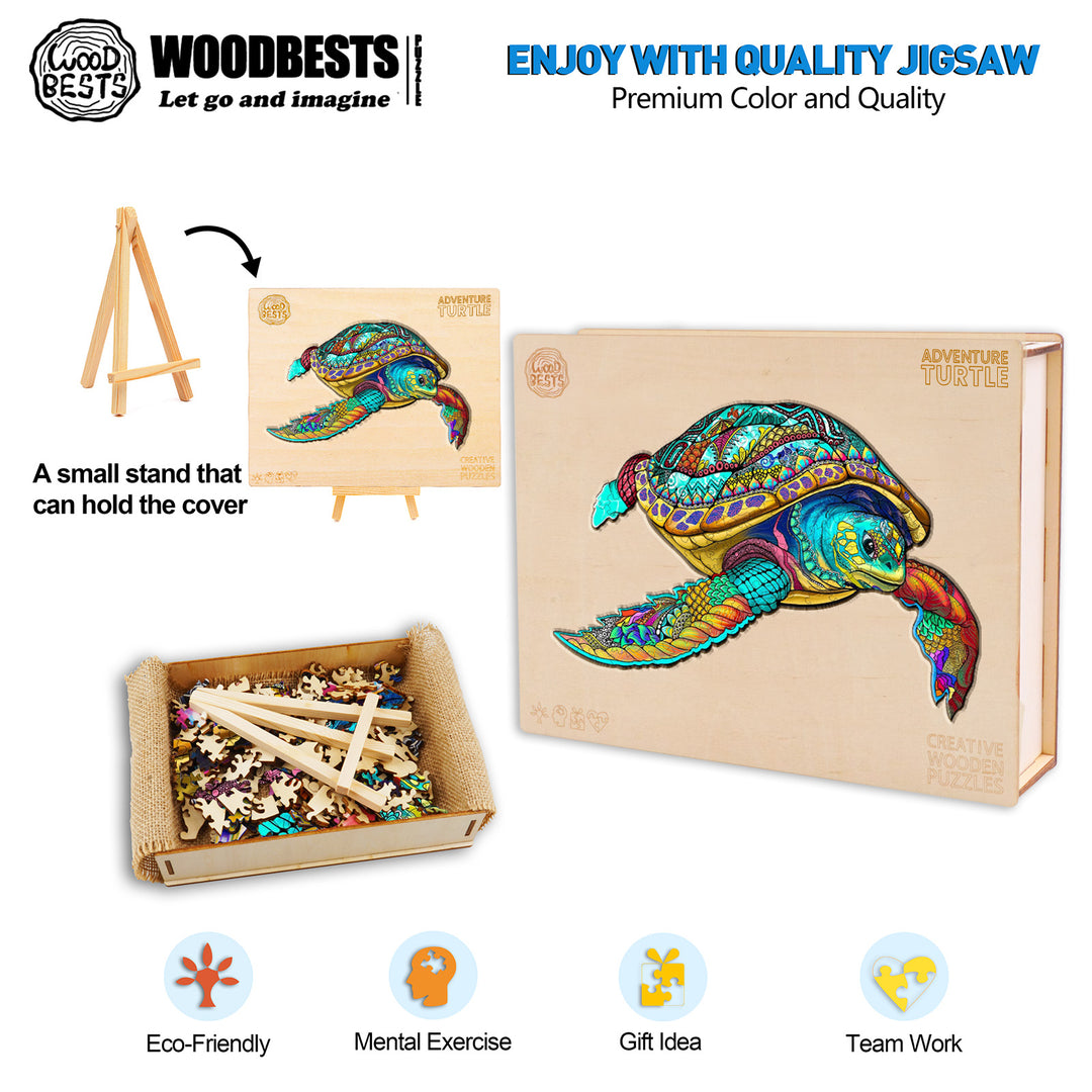 Adventure Turtle Wooden Jigsaw Puzzle-Woodbests