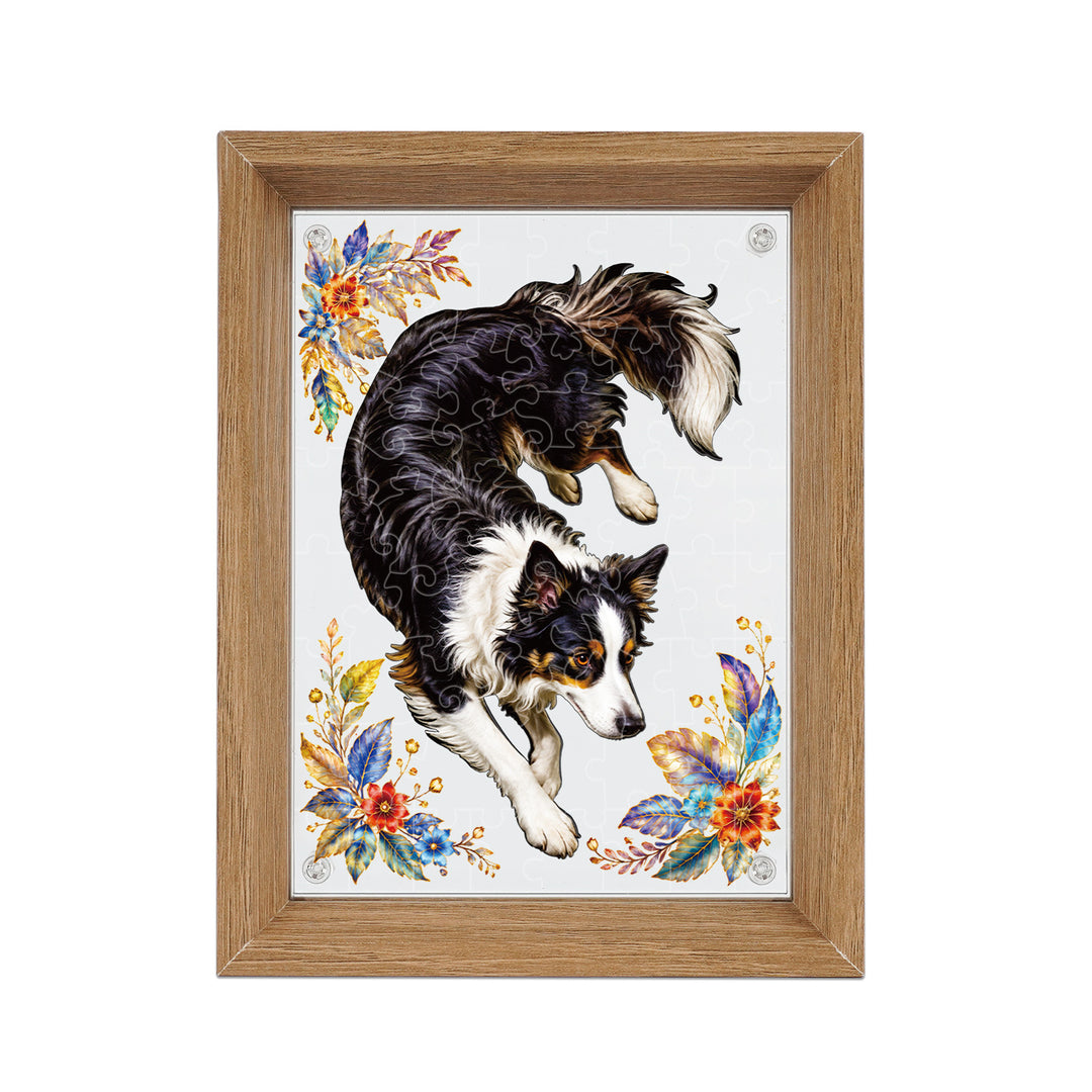 Double Sided Acrylic Jigsaw - Kaleidoscopic Puppy