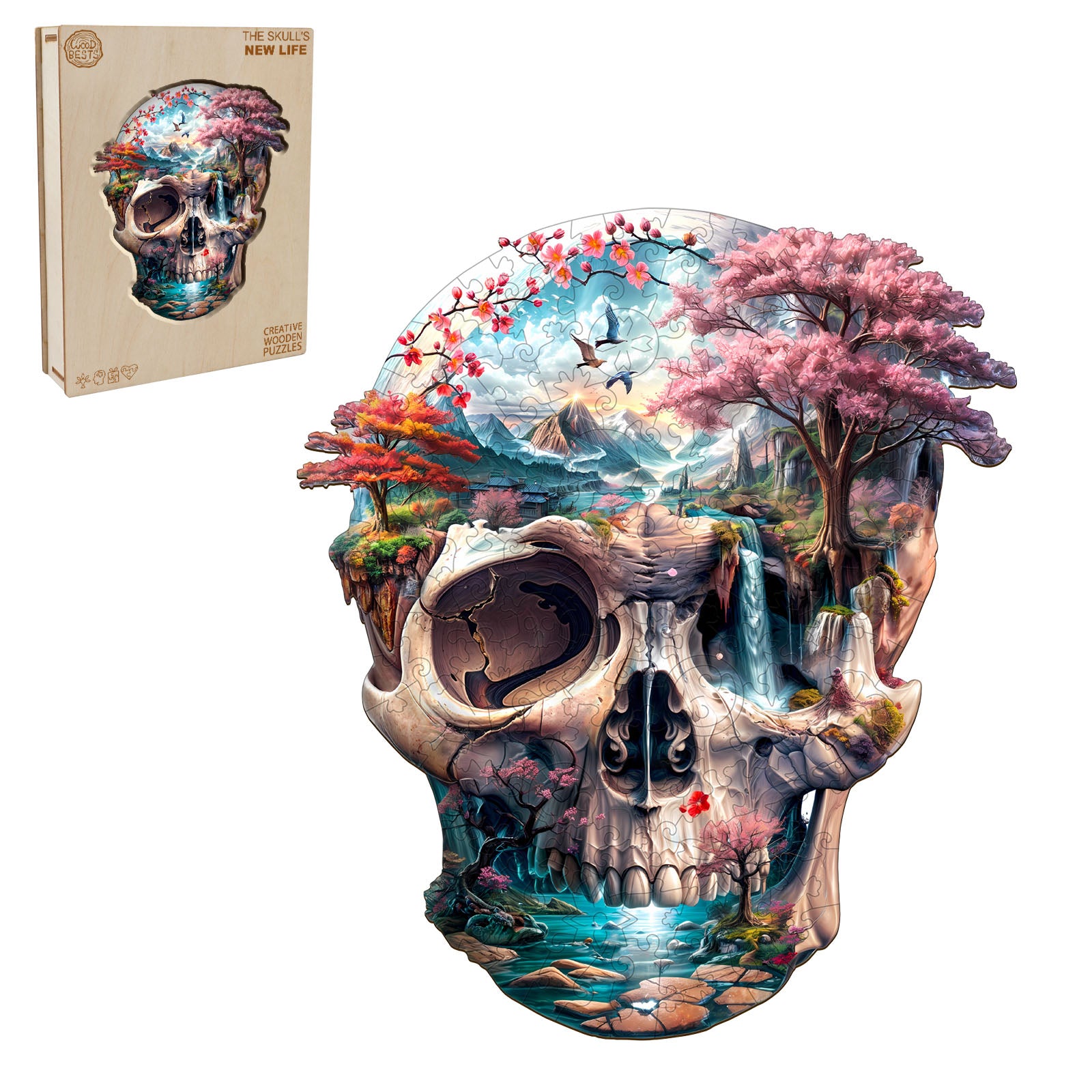 The skull's new life Wooden Jigsaw Puzzle