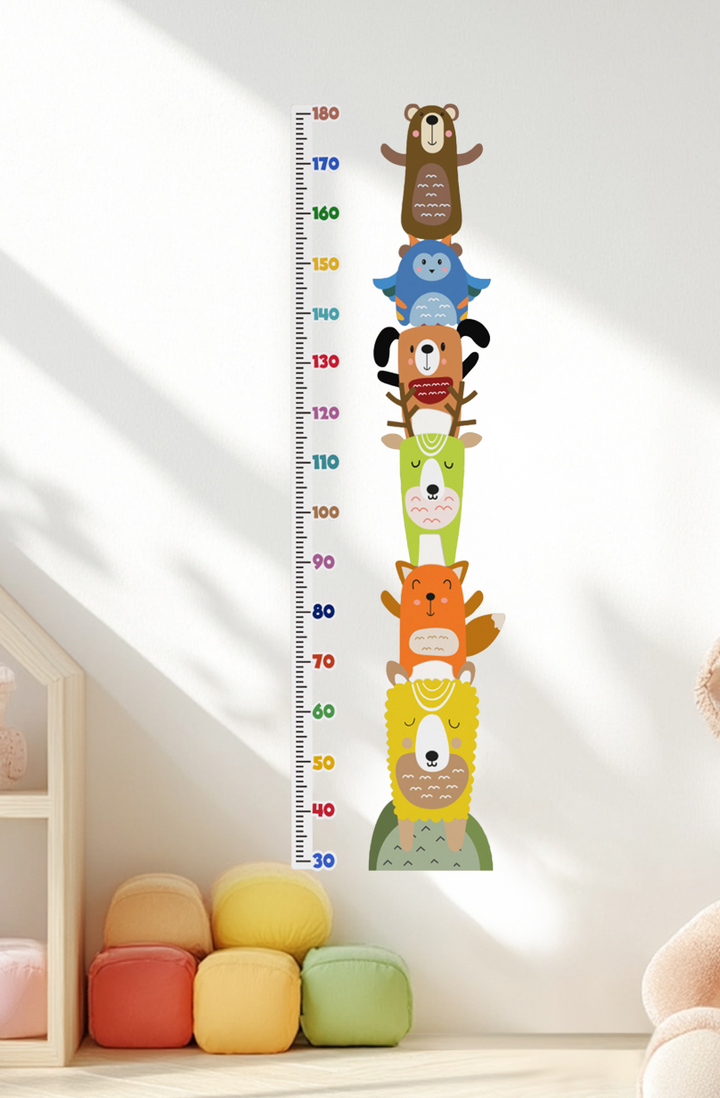 Animal Stack Growth Chart Wall Decals