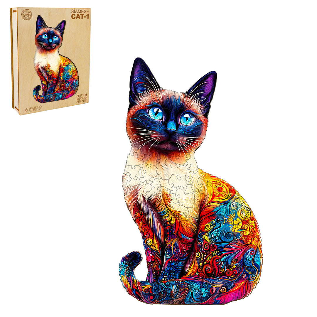 Siamese Cat-1 Wooden Jigsaw Puzzle