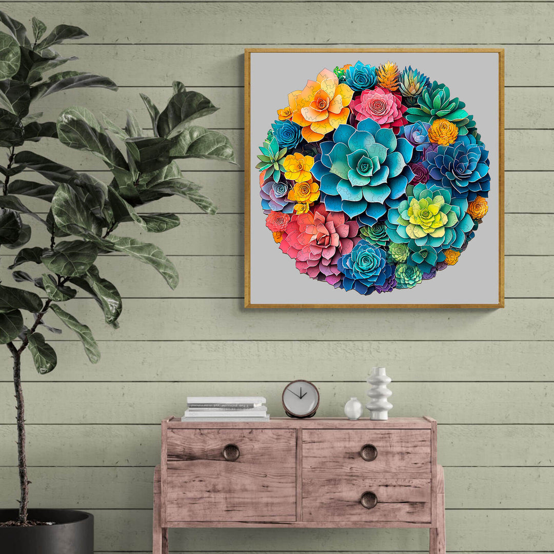 3D Paper Succulent Wooden Jigsaw Puzzle - Woodbests