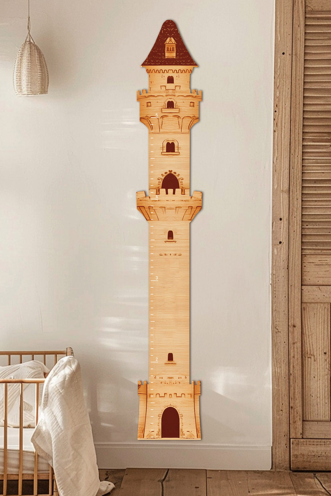Personalized Wooden Castle Growth Chart Ruler Clearance Sale