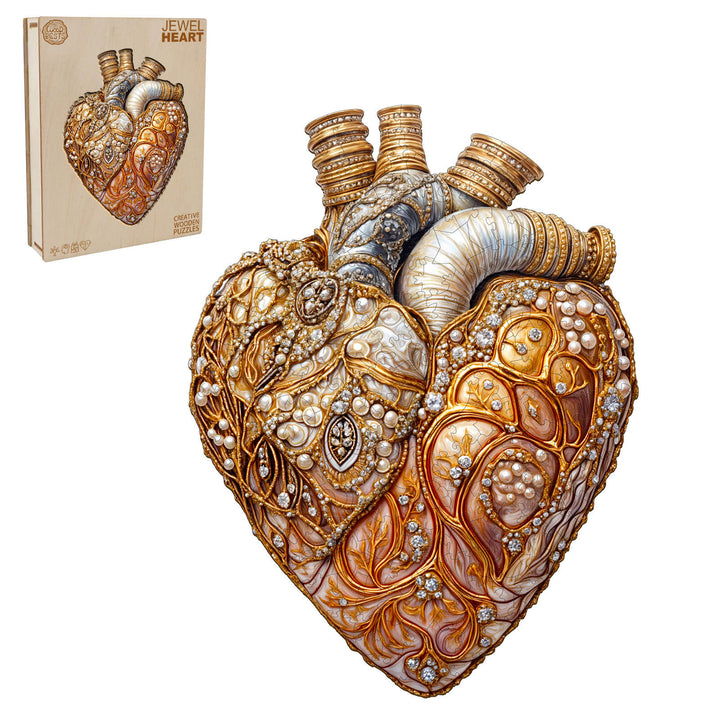 3D Jewel Heart Wooden Jigsaw Puzzle