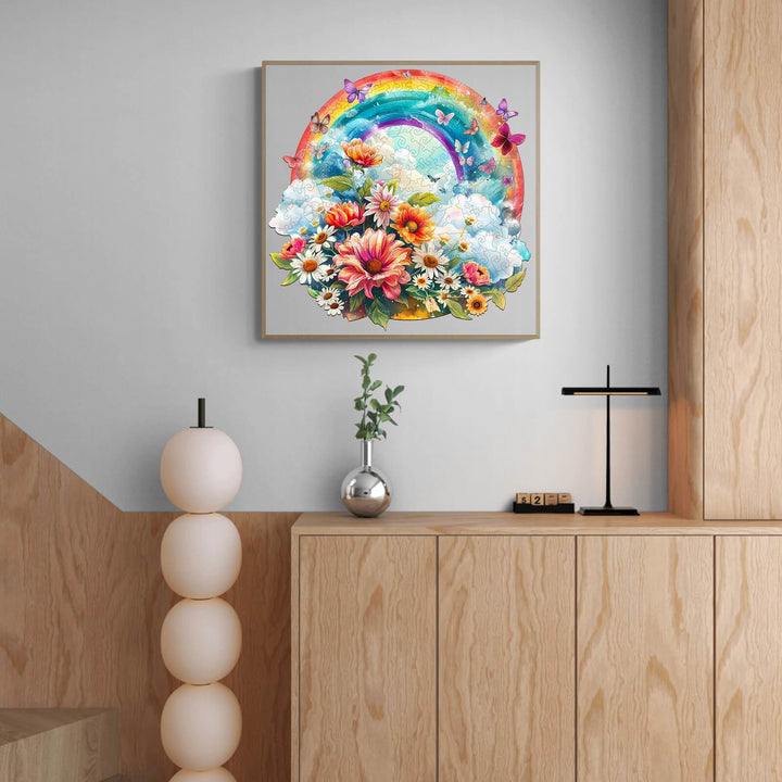 Rainbow and Flowers Wooden Jigsaw Puzzle