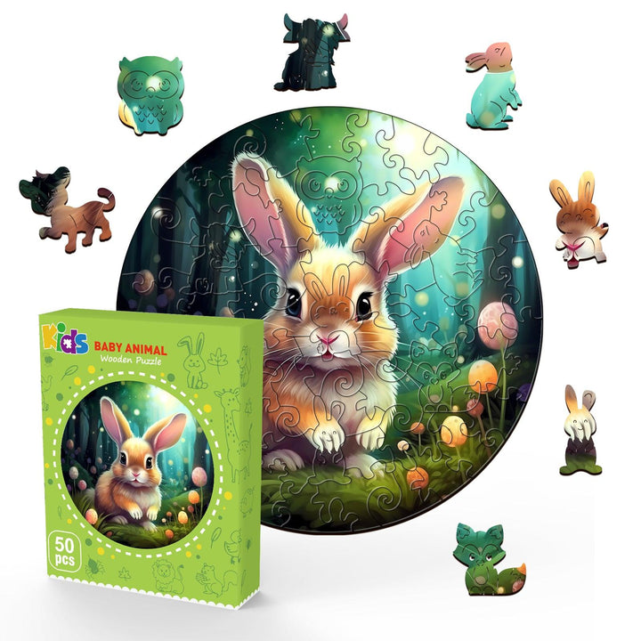 Cute Rabbit Children's Wooden Jigsaw Puzzle