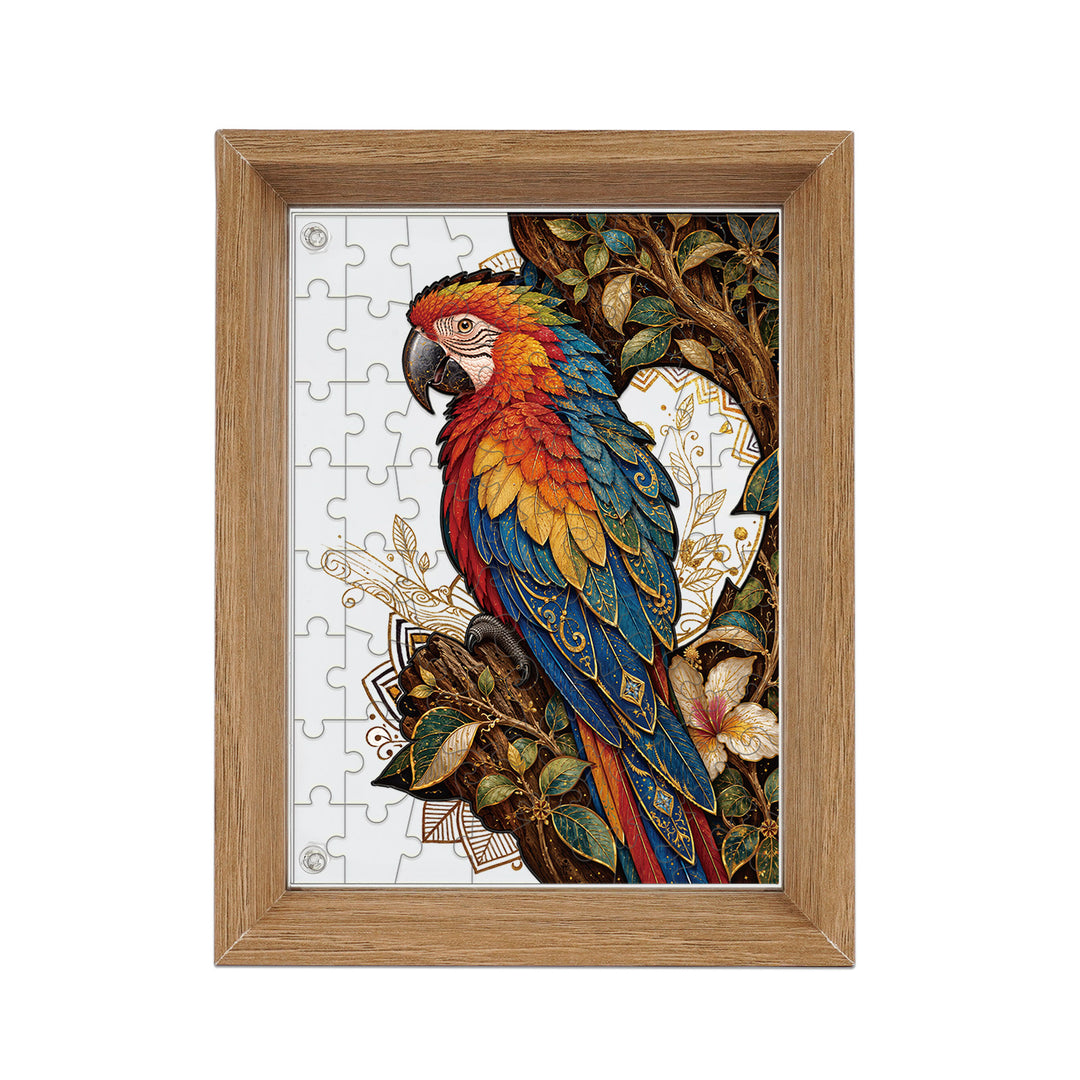 Double Sided Acrylic Jigsaw -Colorful Parrot