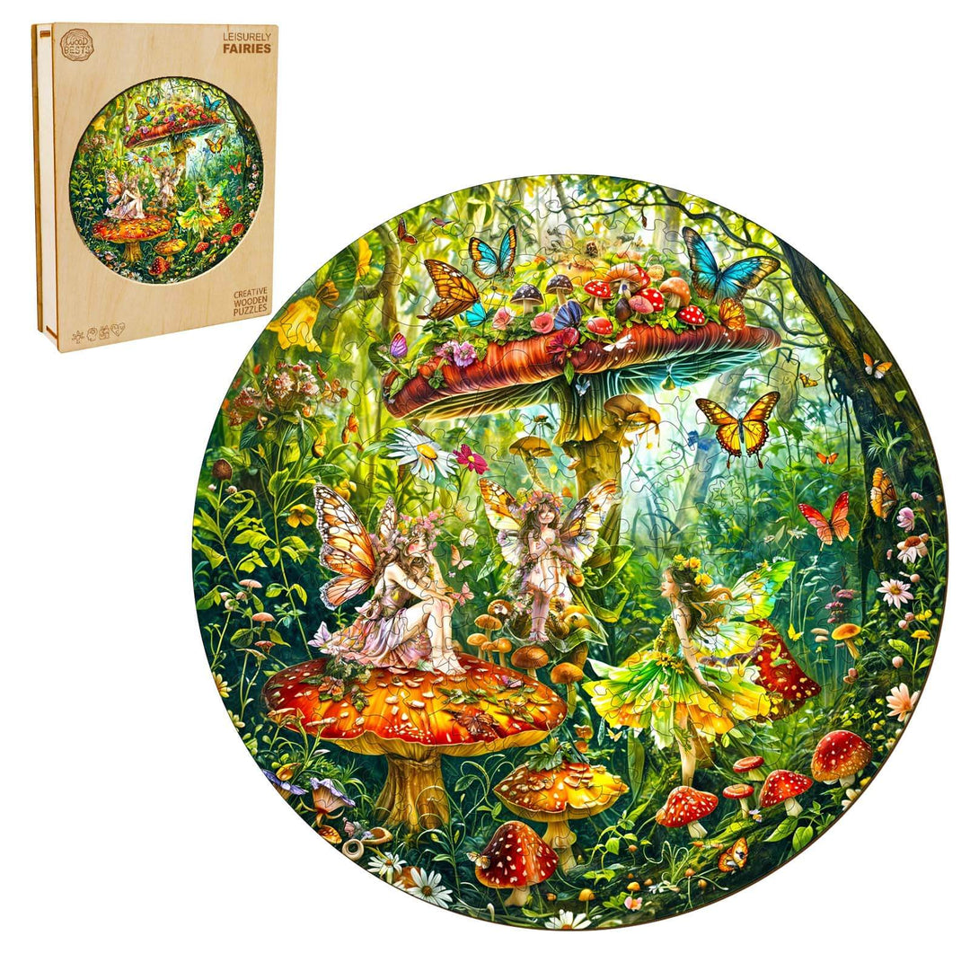 Ieisurely Fairies Wooden Jigsaw Puzzle