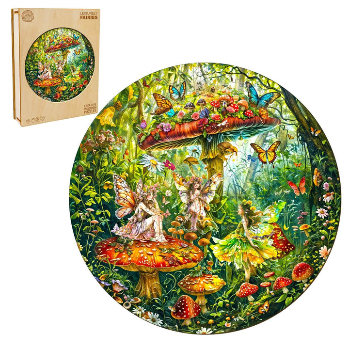 Ieisurely Fairies Wooden Jigsaw Puzzle - Woodbests