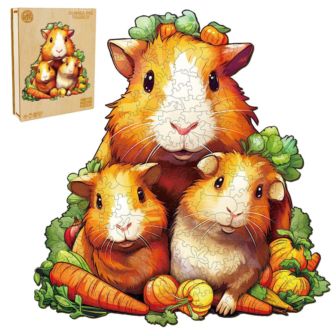 Guinea Pig Family Wooden Jigsaw Puzzle
