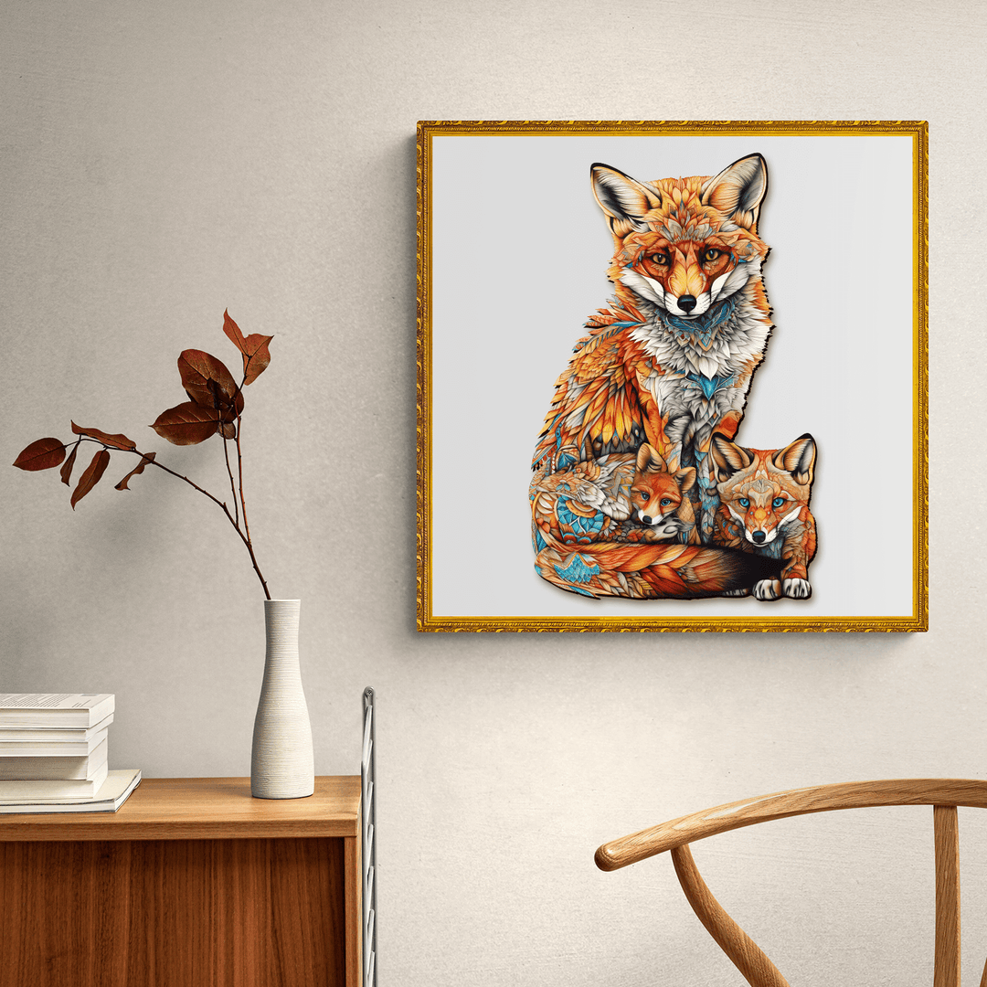 Fox Family Wooden Jigsaw Puzzle