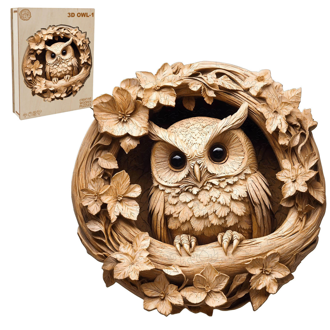 3D Owl-1 Wooden Jigsaw Puzzle