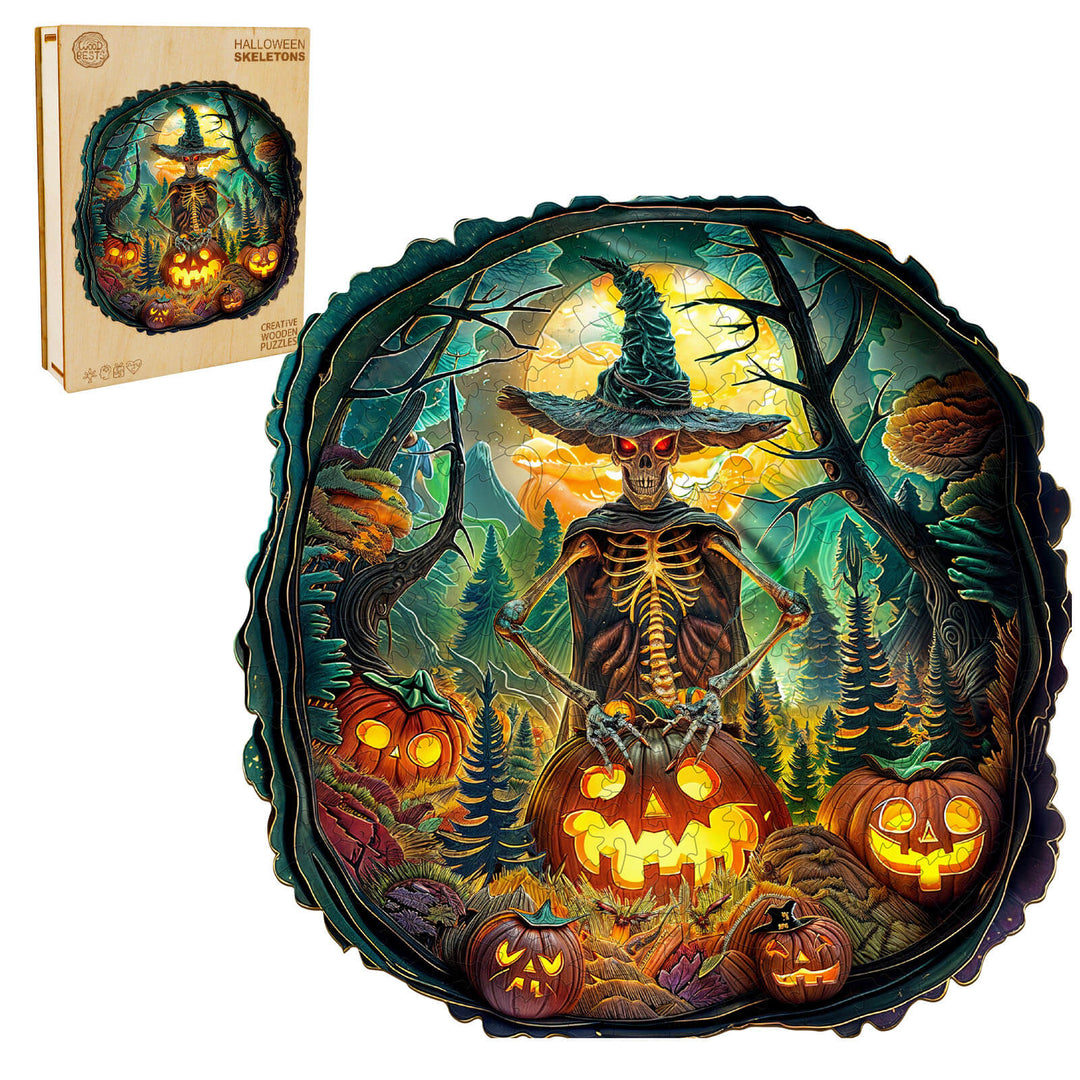 Halloween Skeletons Wooden Jigsaw Puzzle - Woodbests