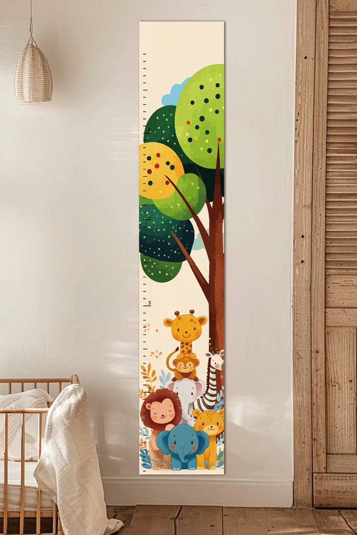 Personalized Wooden Jungle Animal Growth Chart Ruler Clearance Sale