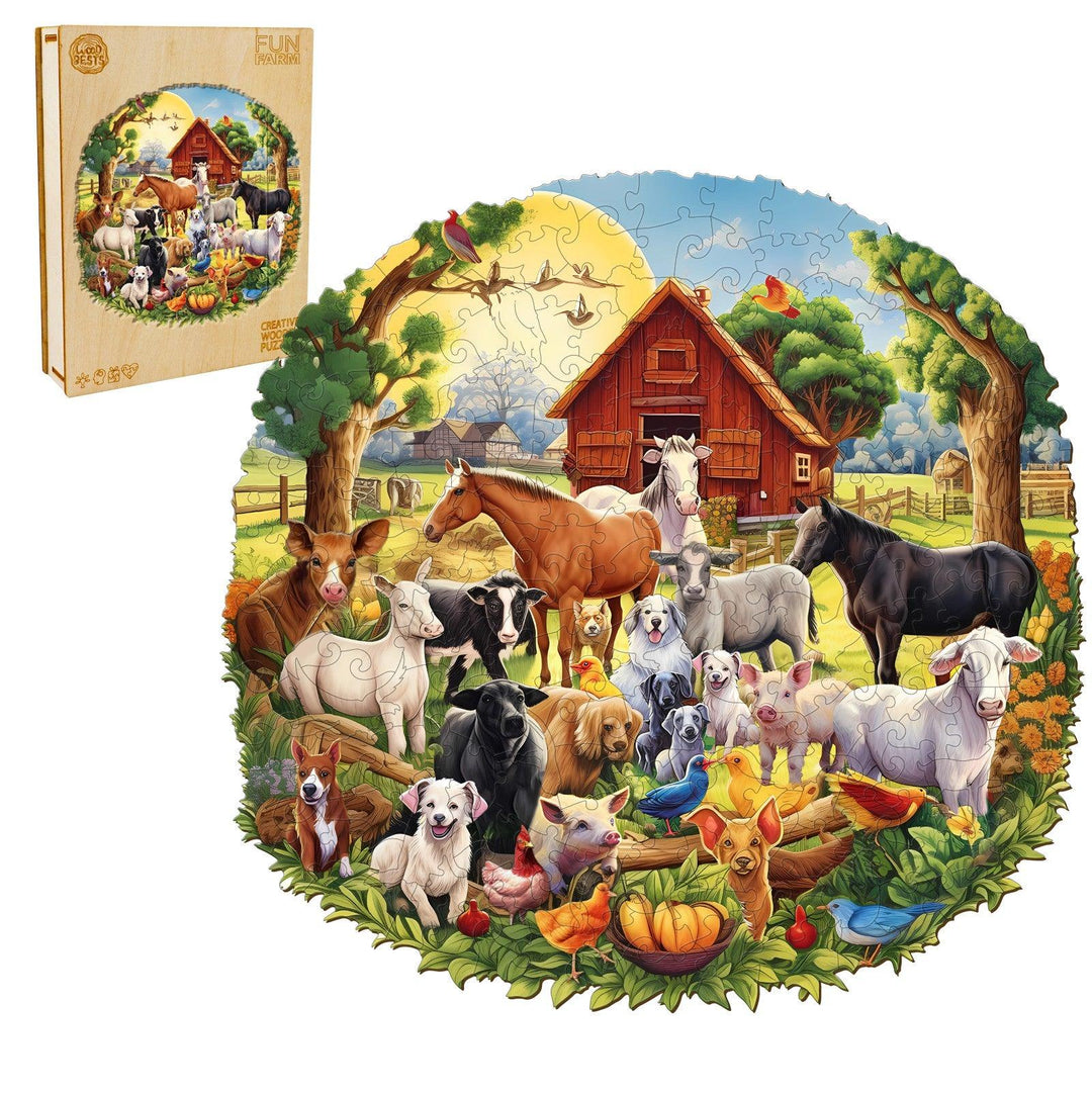 Fun Farm Wooden Jigsaw Puzzle-Woodbests