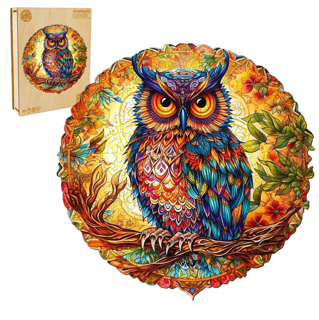 Charming Owl Wooden Jigsaw Puzzle-Woodbests