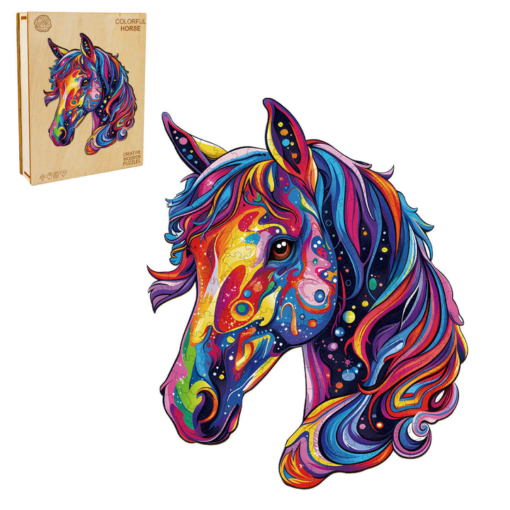 Colorful Horse Wooden Jigsaw Puzzle - Woodbests