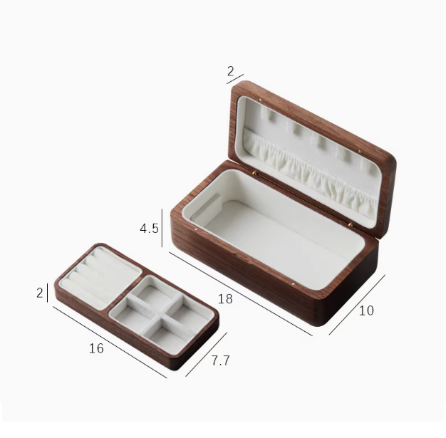 Wooden Double Layer Jewelry Box