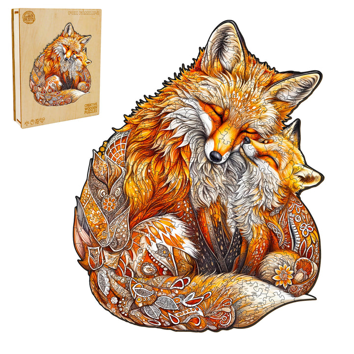 FOX FAMILY-2 Wooden Jigsaw Puzzle