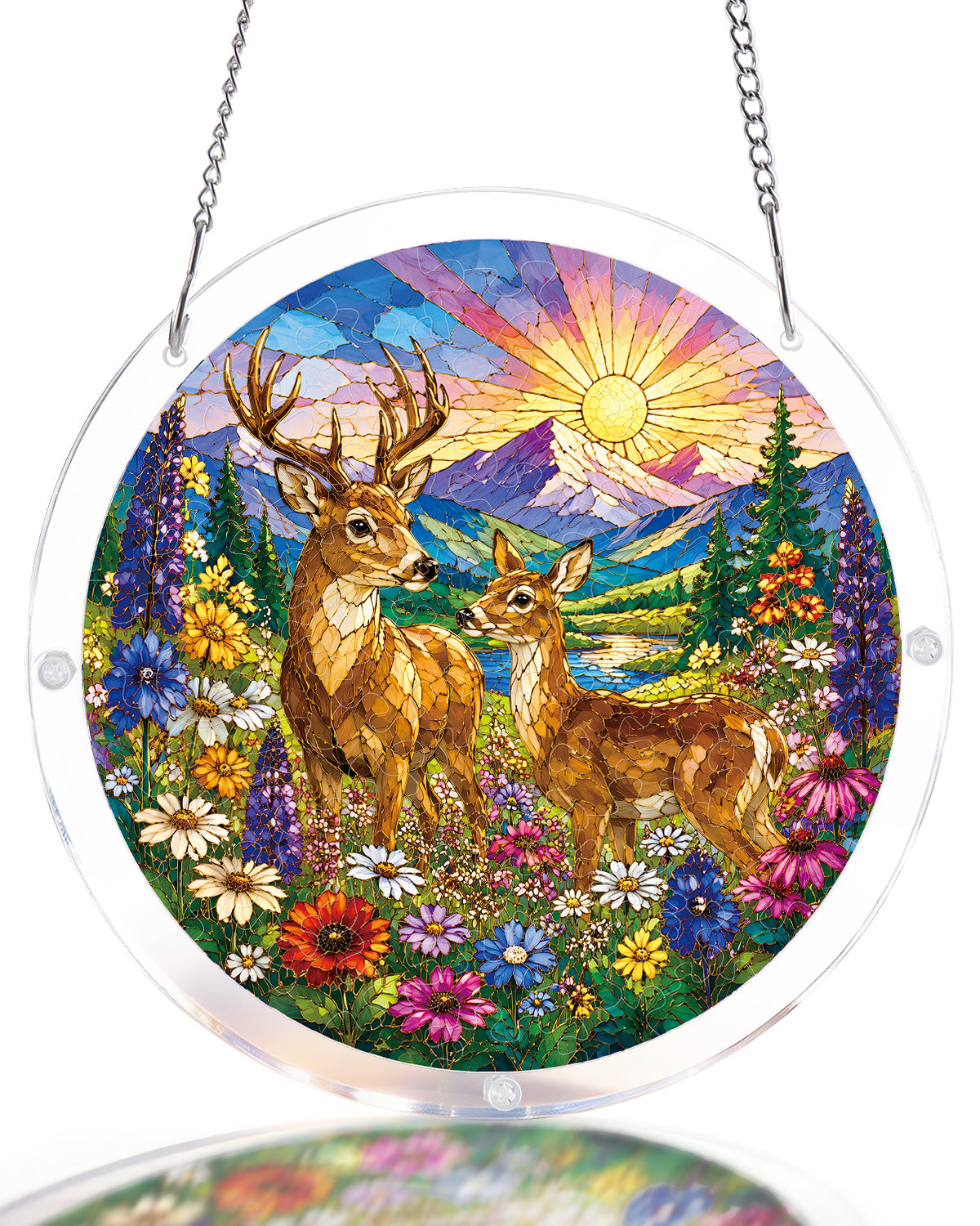 Acrylic Jigsaw Puzzle Suncatcher - Meadow Sunrise