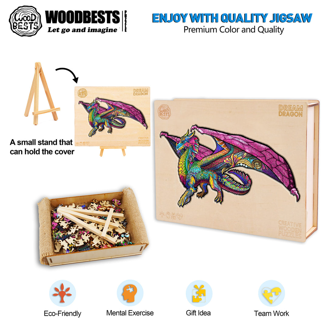 Dream Dragon Wooden Jigsaw Puzzle - Woodbests