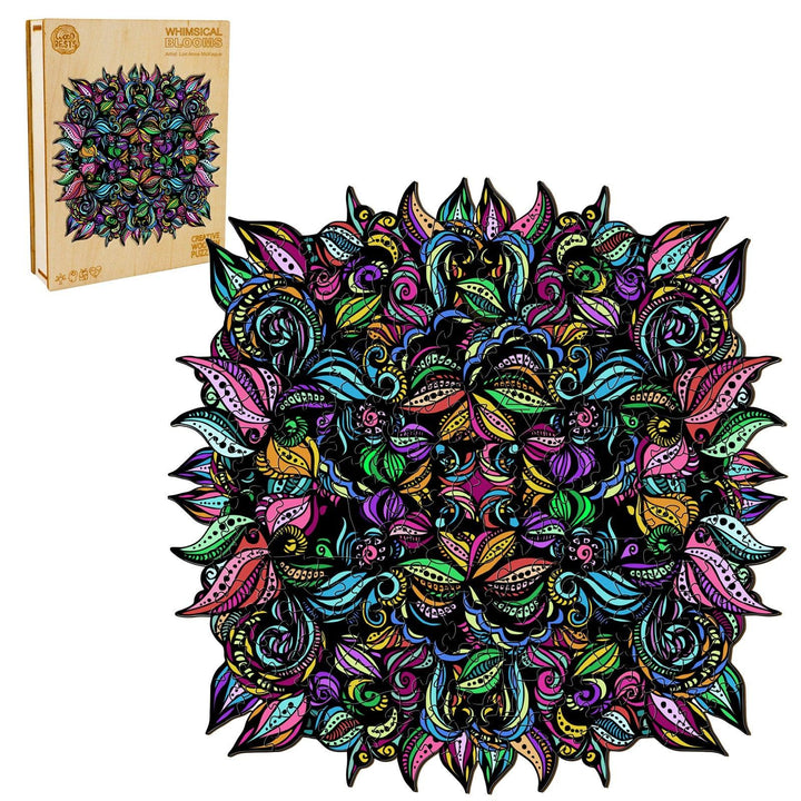 Whimsical Blooms Wooden Jigsaw Puzzle -- By Artist Lori Anne McKague