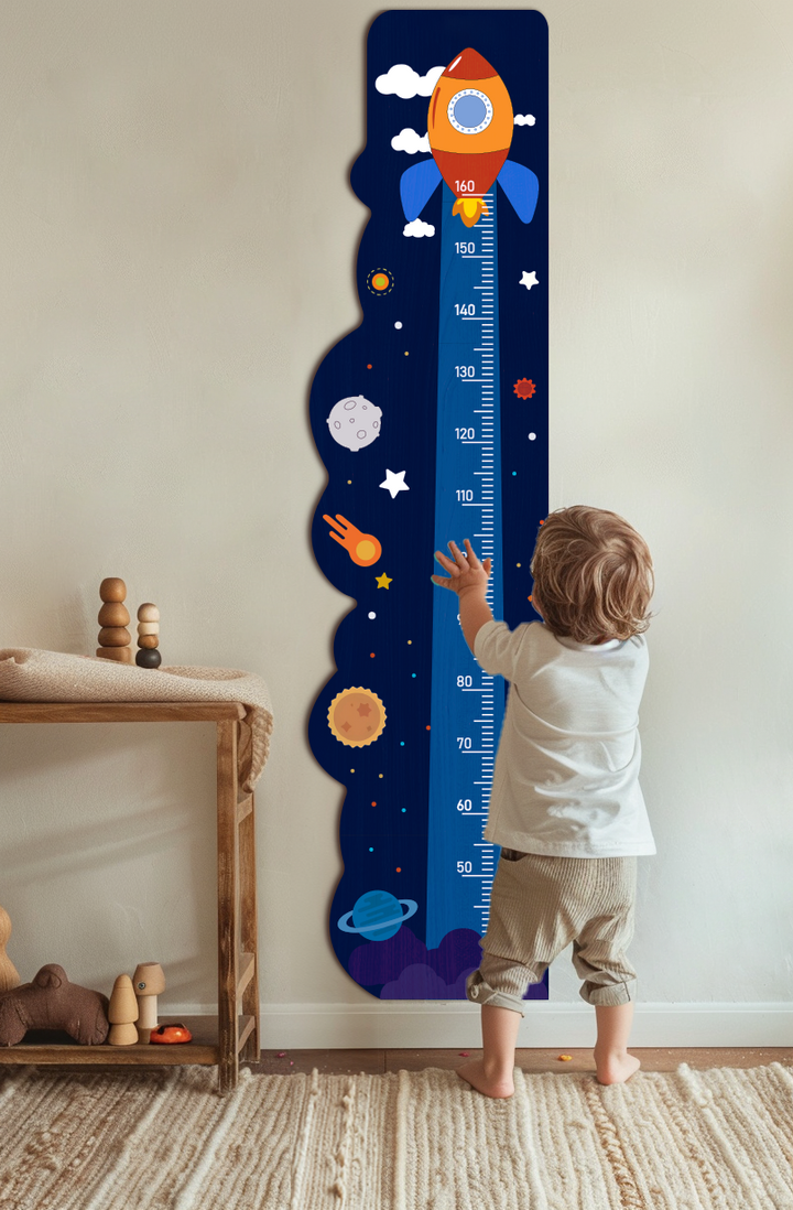 Personalized Wooden Rocket Ship Growth Chart Height Ruler Clearance Sale