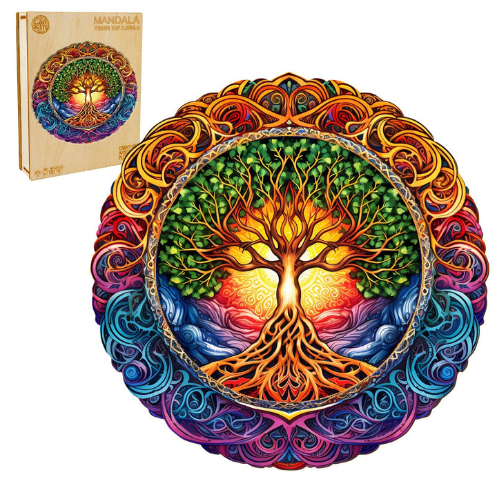 Mandala Tree of Life-1 Wooden Jigsaw Puzzle
