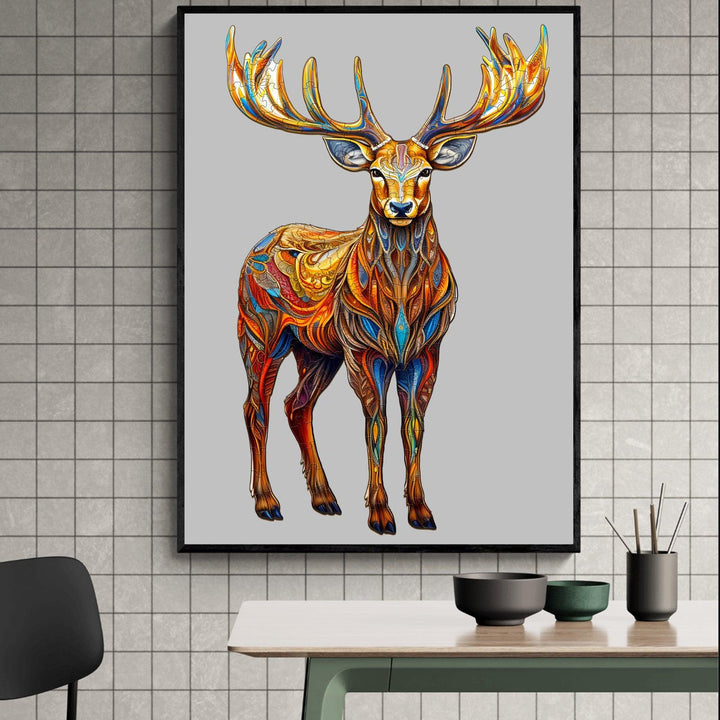 Colorful Deer Wooden Jigsaw Puzzle-Woodbests