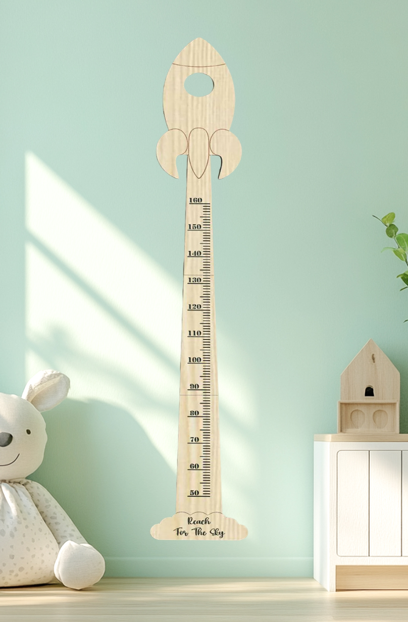 Personalisierte Holzrakete Wachstumstabelle Kinderzimmer Dekoration