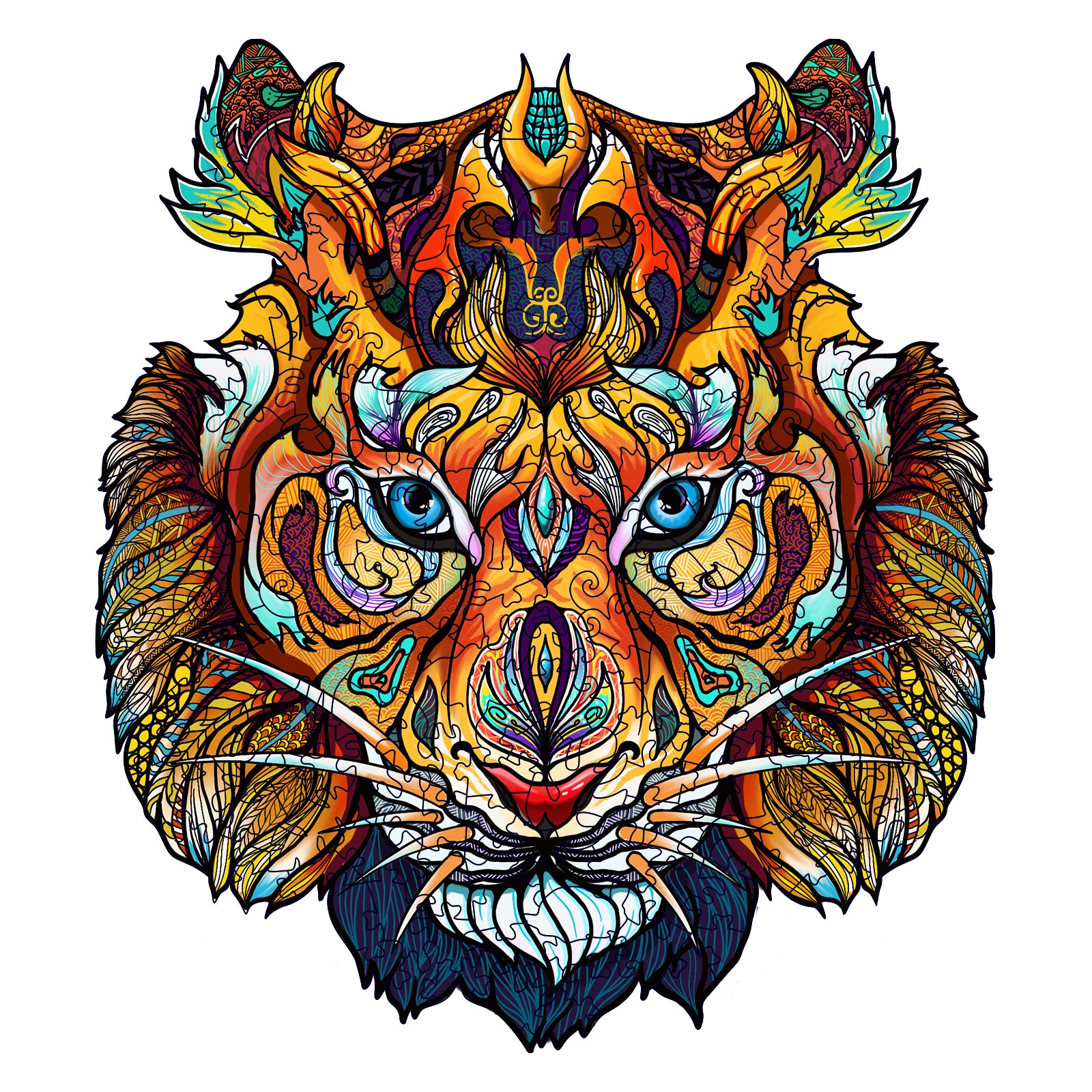 Invincible Tiger Forest King Zoo Animal Shaped Wooden Jigsaw Puzzle ...