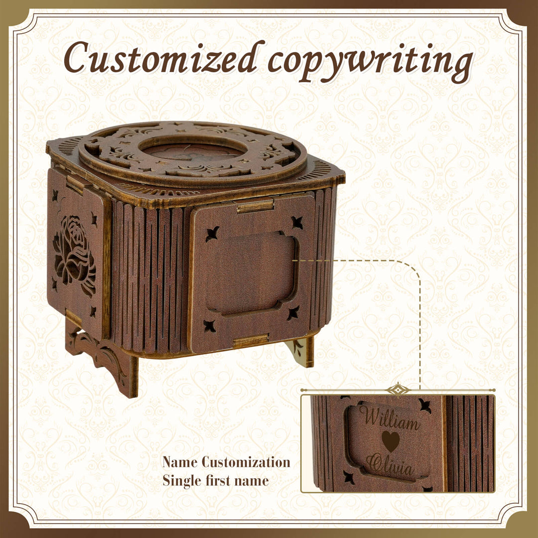 Walnut – 3D Music Ring Box