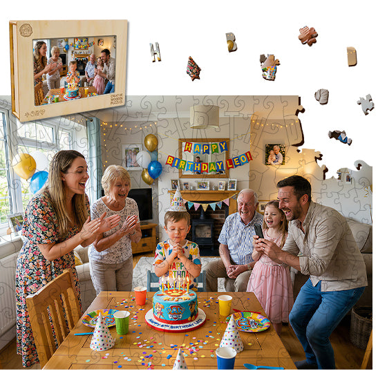 Personalized Photo Wooden Puzzle - Birthday Theme