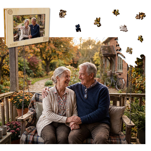 Personalized Photo Wooden Puzzle - Love Theme