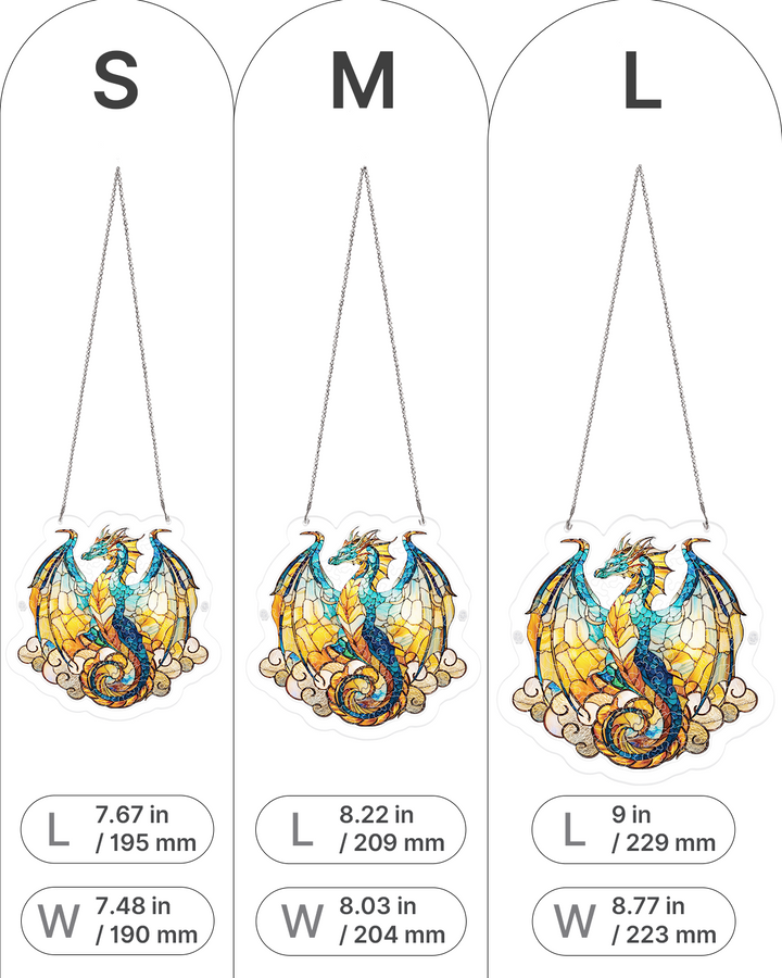 Acrylic Jigsaw Puzzle Suncatcher - Oceanfire Dragon