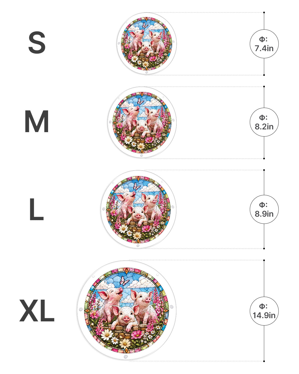 Acrylic Jigsaw Puzzle Suncatcher - Meadow Piglets