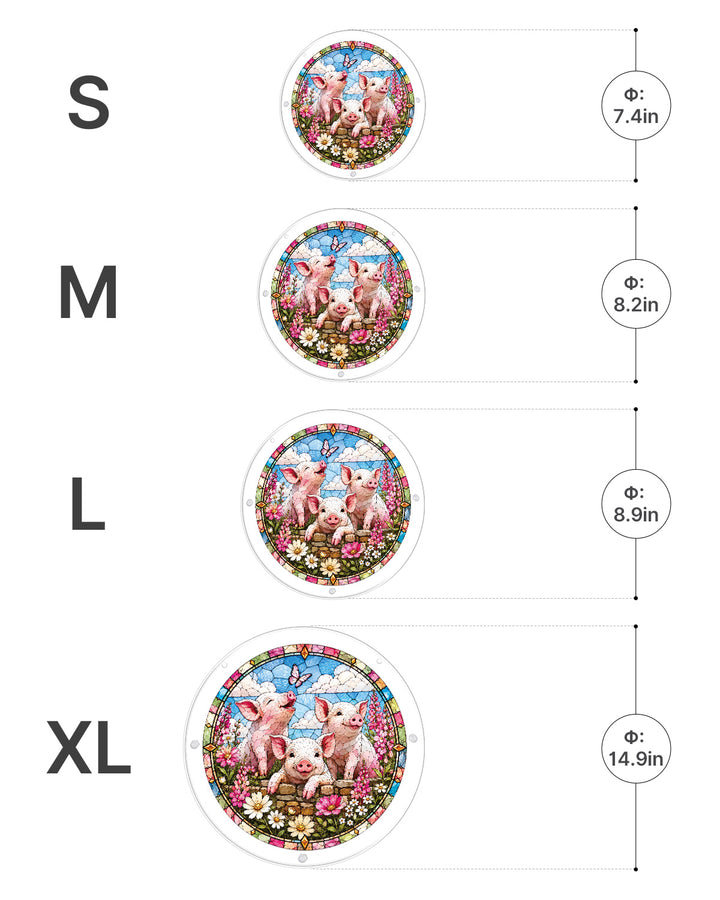 Acrylic Jigsaw Puzzle Suncatcher - Meadow Piglets