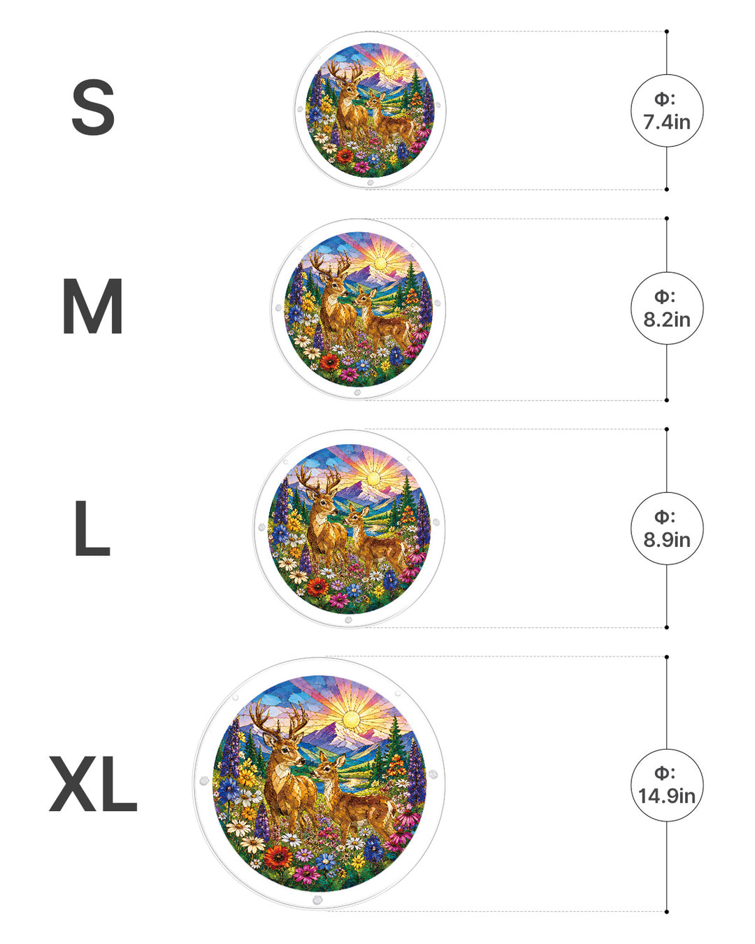 Acrylic Jigsaw Puzzle Suncatcher - Meadow Sunrise