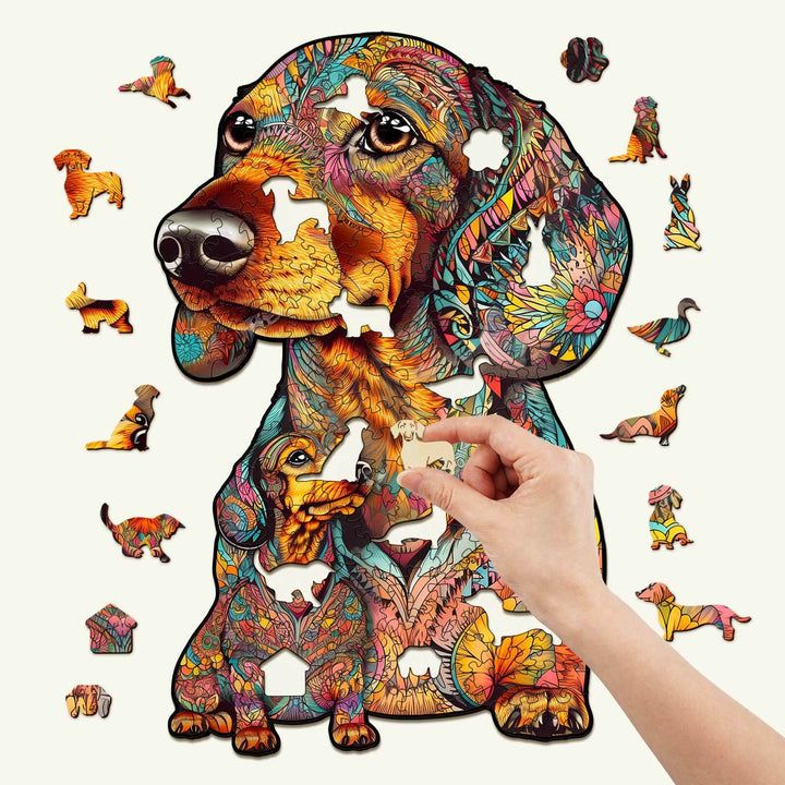 Dachshund Family Wooden Jigsaw Puzzle