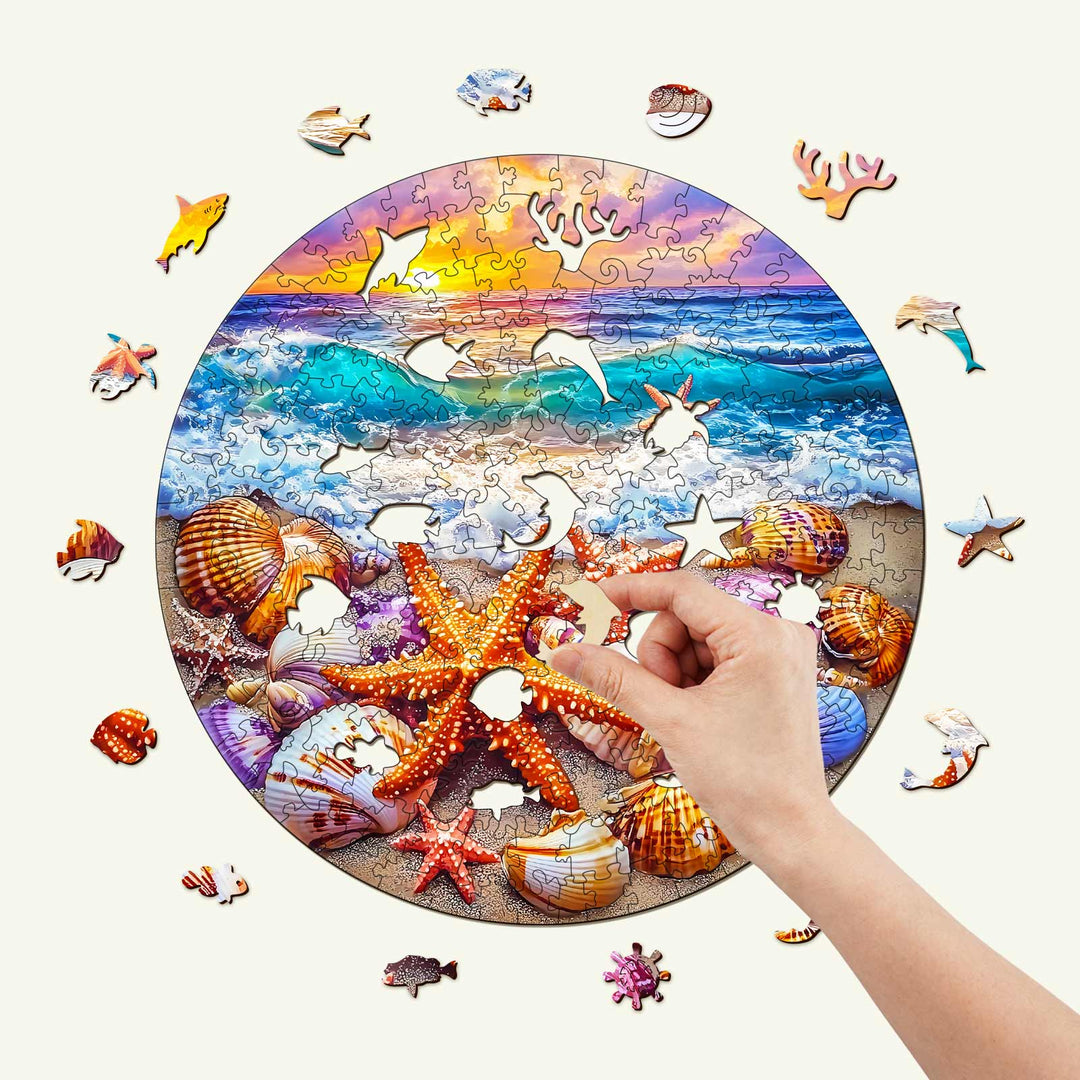 Ocean and Shells-2 Wooden Jigsaw Puzzle