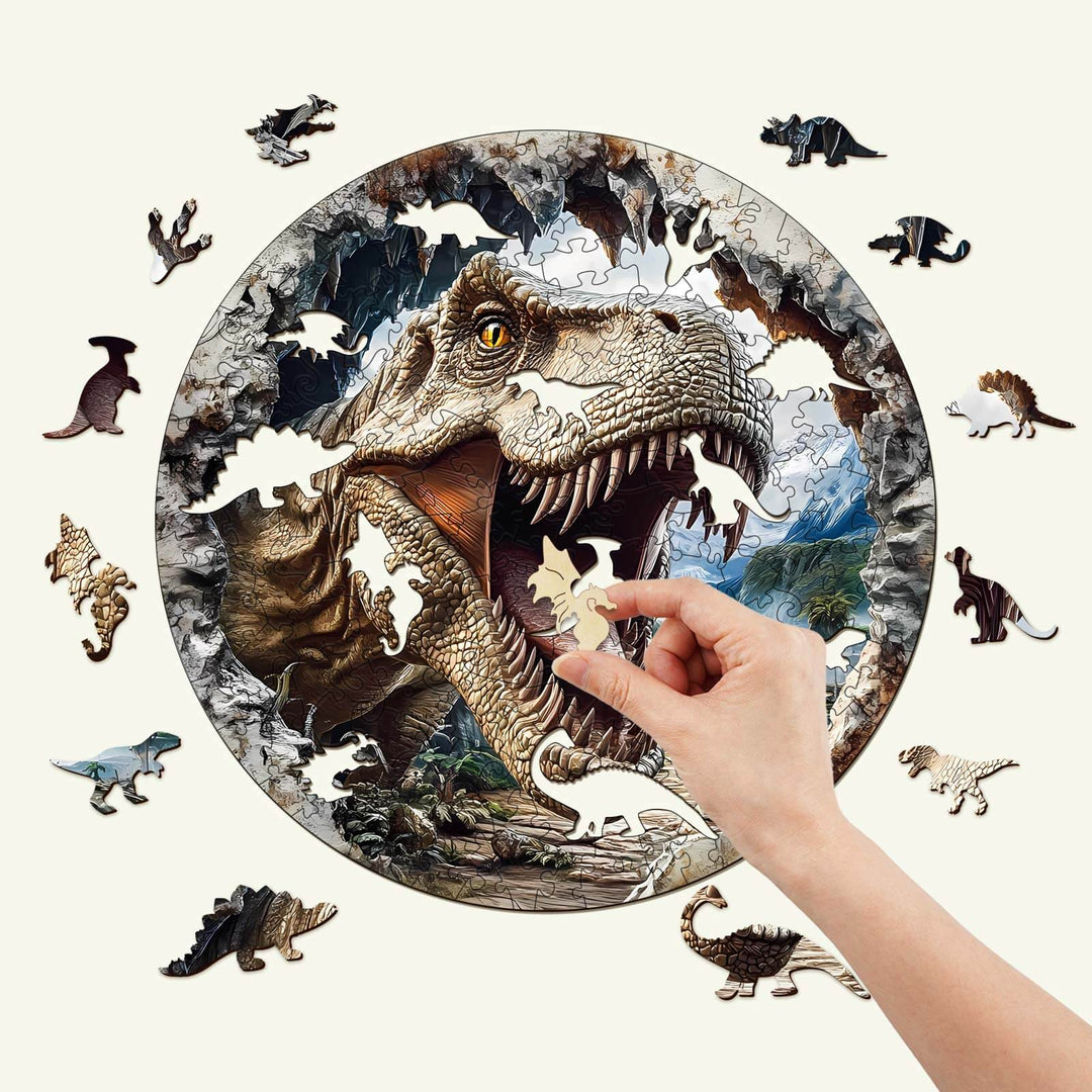 3D T-Rex 3 Wooden Jigsaw Puzzle - Woodbests