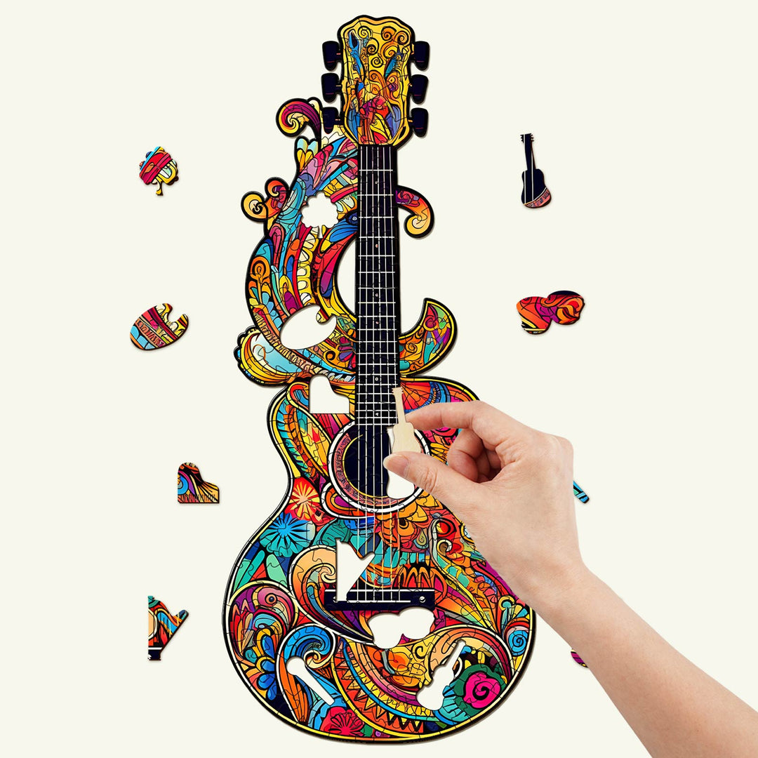 Beautiful Guitar-1 Wooden Jigsaw Puzzle