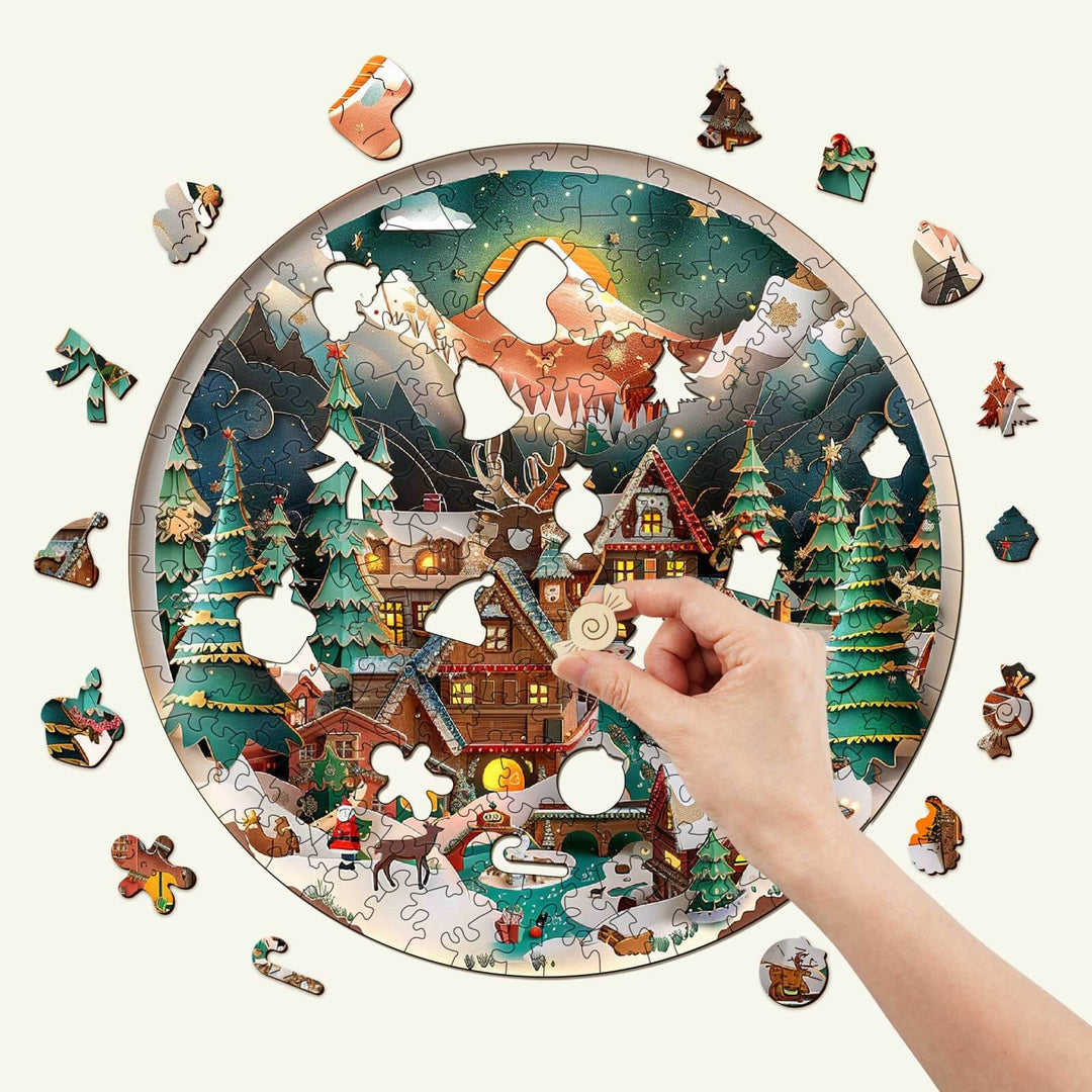 3D Christmas Town Wooden Jigsaw Puzzle