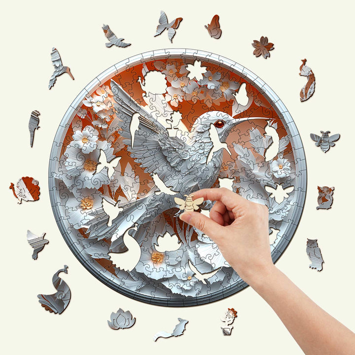 3D Paper Hummingbird Wooden Jigsaw Puzzle - By Woodbests