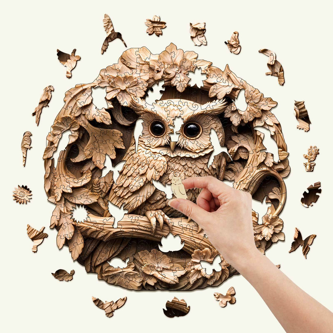 3D Owl-2 Wooden Jigsaw Puzzle