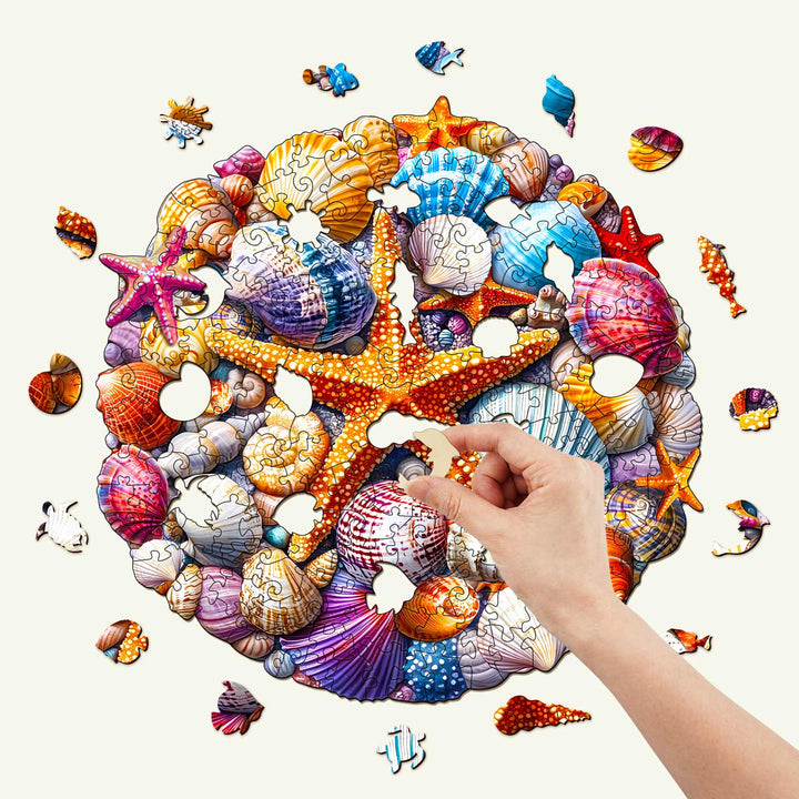 Colorful Shells Wooden Jigsaw Puzzle - Woodbests